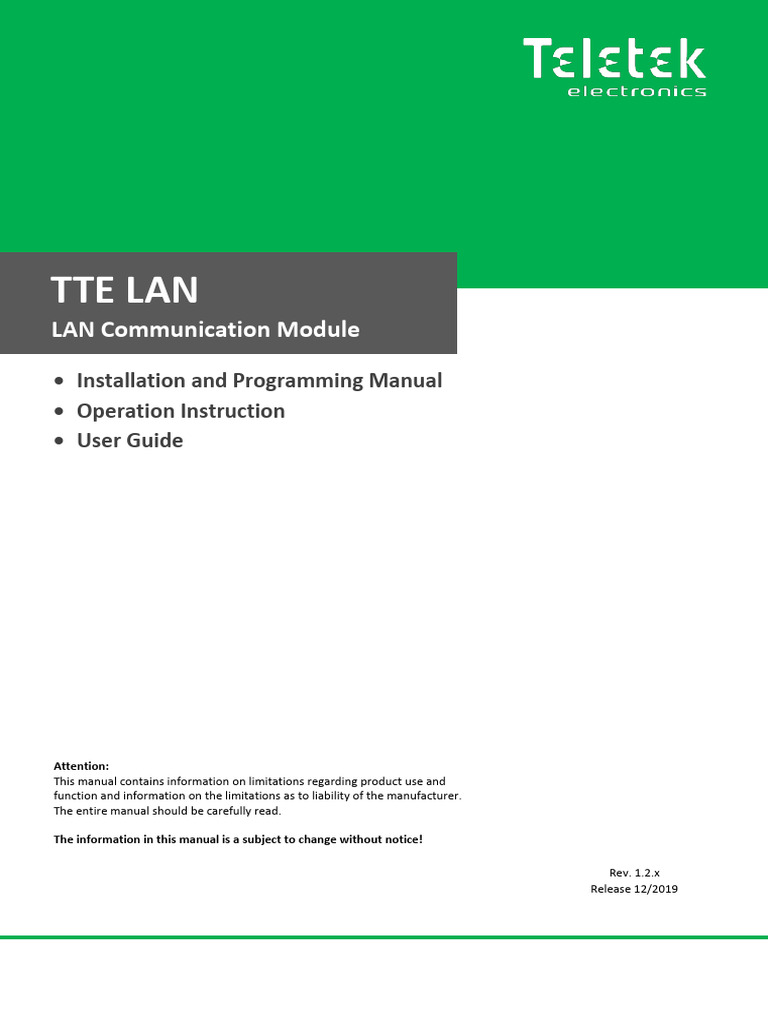 TTE LAN Communication Module Guide | PDF | Mobile App | World Wide Web