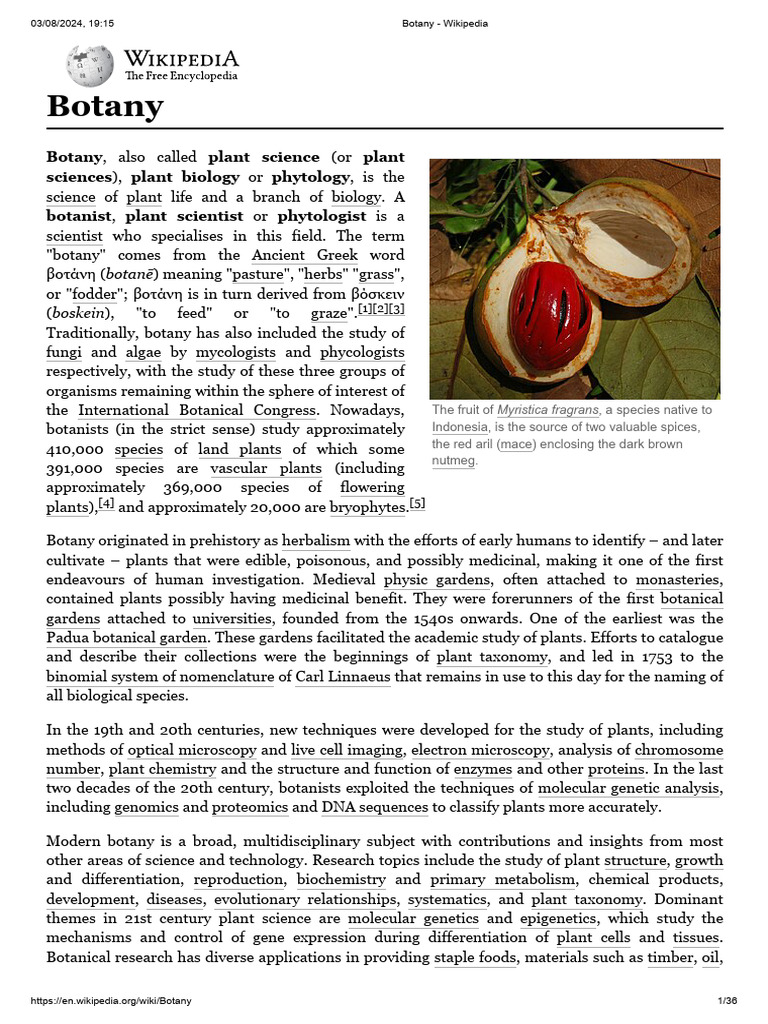 Botany Intro | PDF | Botany | Plants