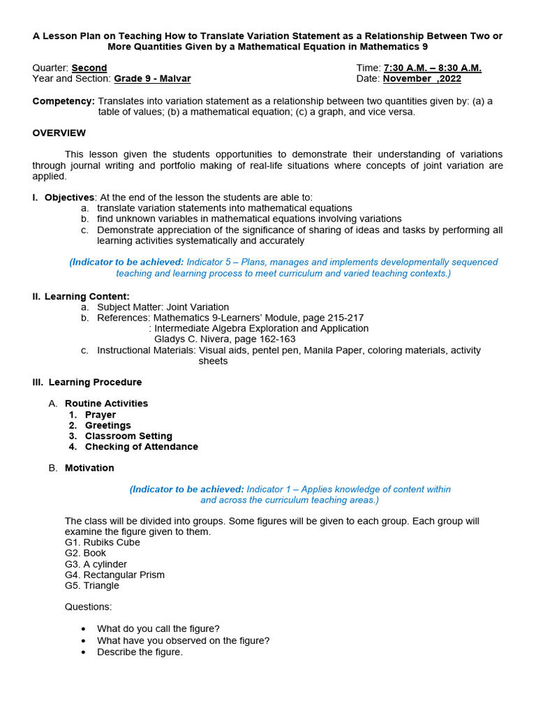 Carmen - Math 9 - Magat Cristopher Bryan | PDF | Mathematics | Curriculum