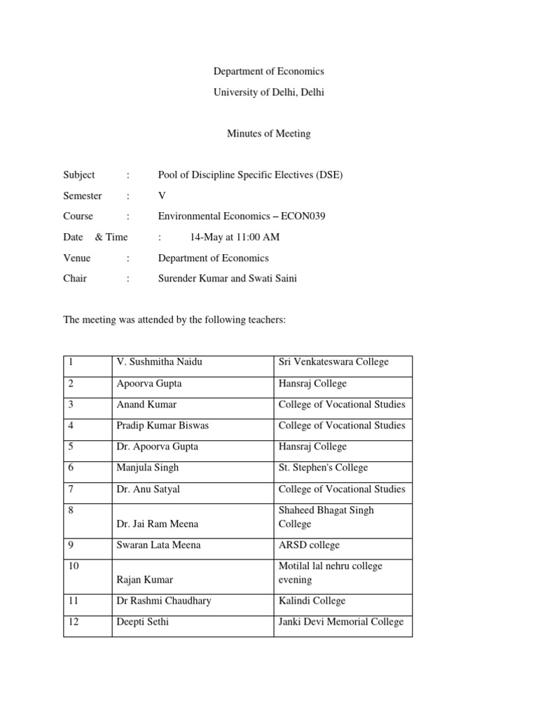 Environmental Economics Meeting Minutes | PDF | Emissions Trading ...