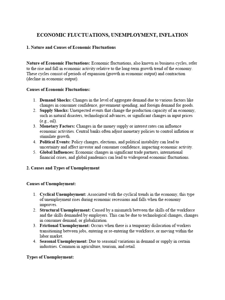 Economic Fluctuations, Unemployment & Inflation | PDF | Cost Of Living ...