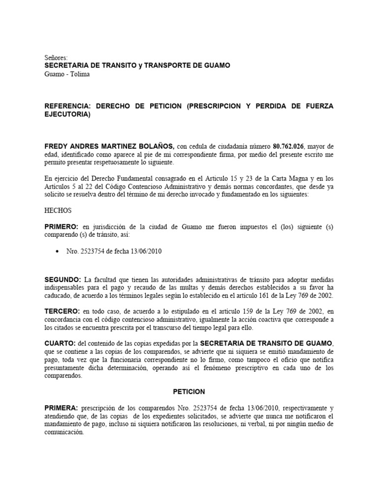 Peti | PDF | Estatuto de limitaciones | Jurisdicción