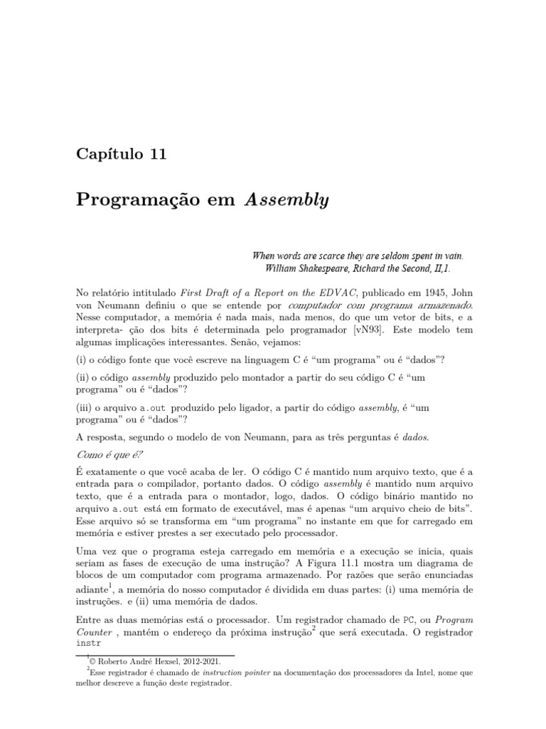 Assembly | PDF | Microprocessador | Linguagem Assembly