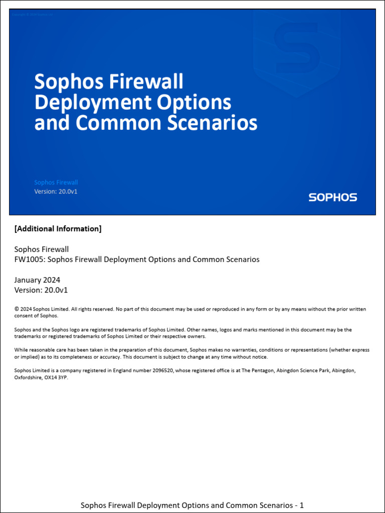 Sophos Firewall Deployment Scenarios | PDF | Computer Network ...