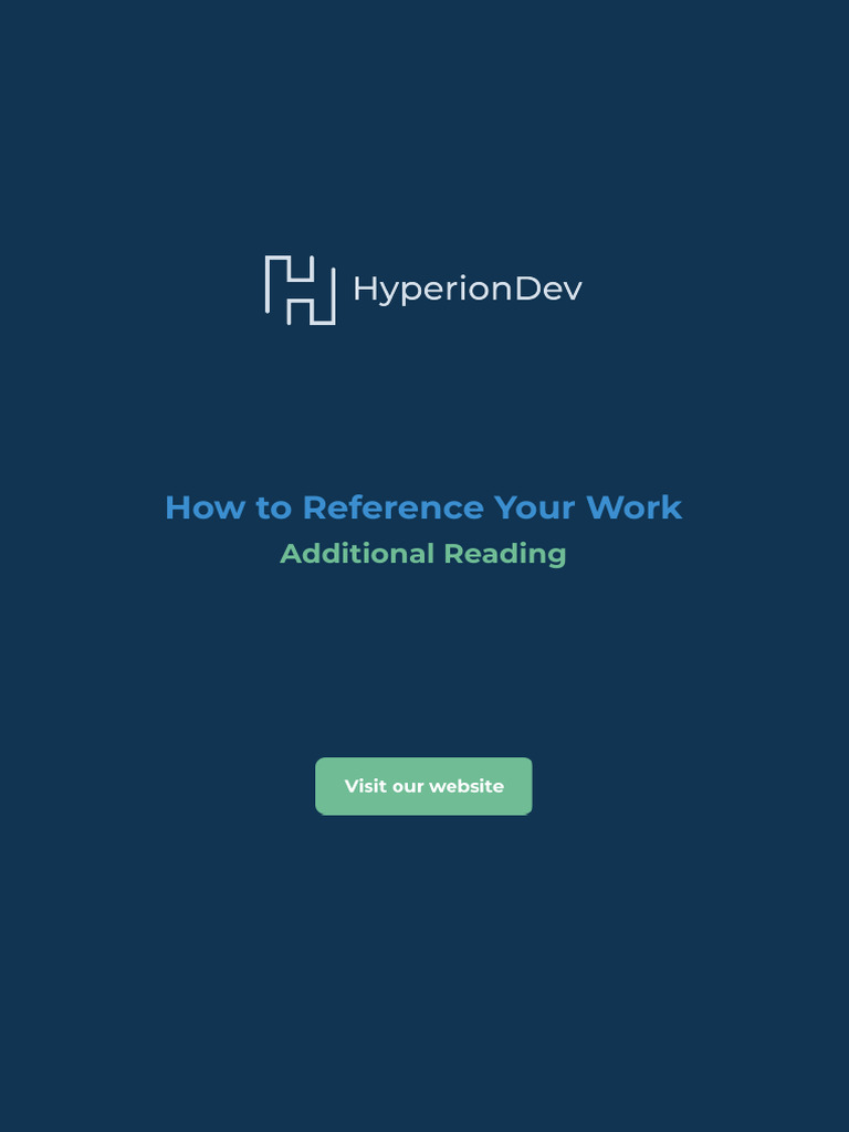02-002 - Additional Reading - How To Reference Your Work | PDF ...