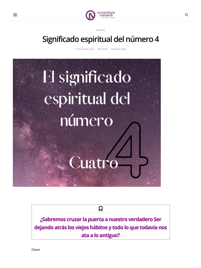Significado espiritual del número 4 | PDF | Adultos
