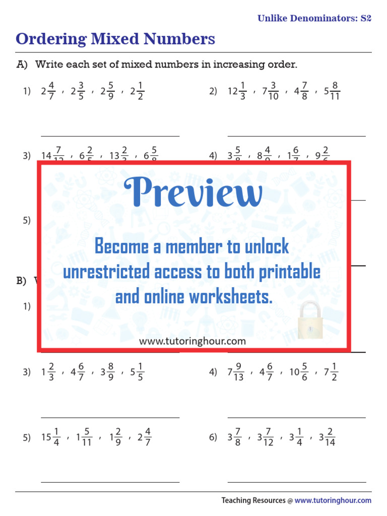 Ordering Mixed Numbers Guide | PDF