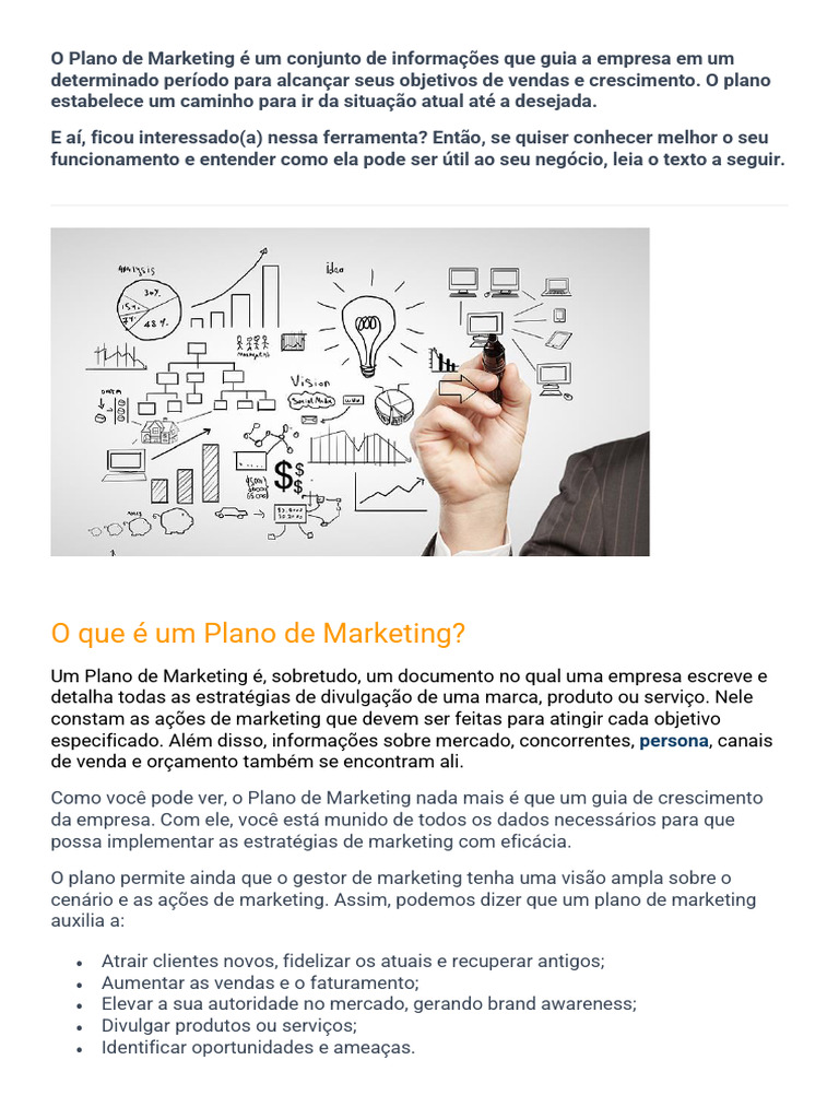 Plano de Marketing - Conceito | PDF | Marketing | Despesa