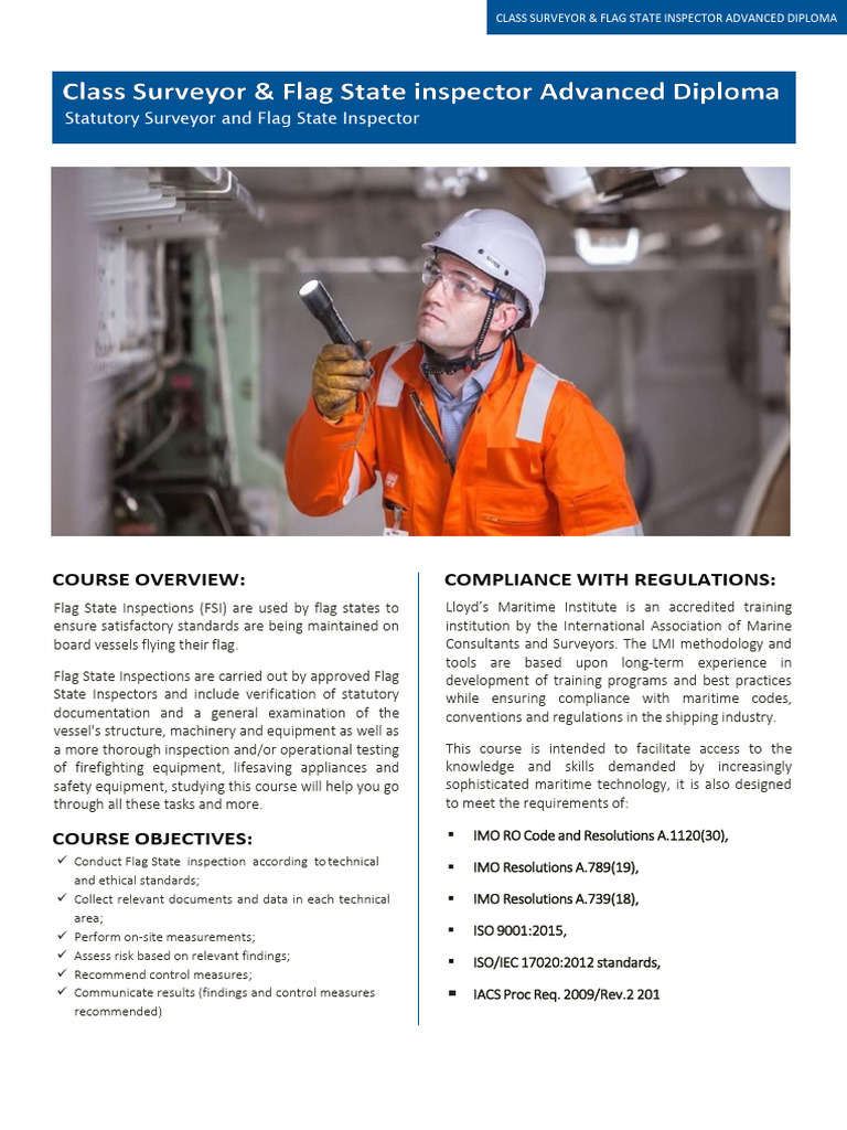 Advanced Diploma in Flag State Inspection | PDF | Shipping