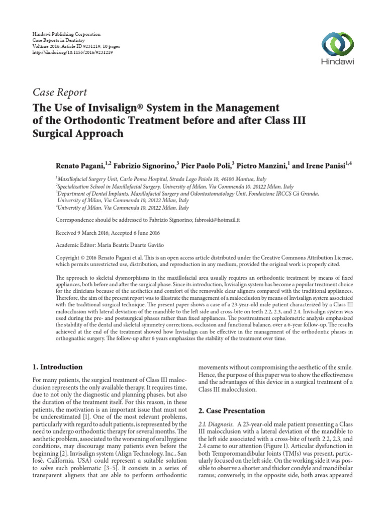 Ok The Use of Invisalign System in The Management | PDF | Orthodontics ...