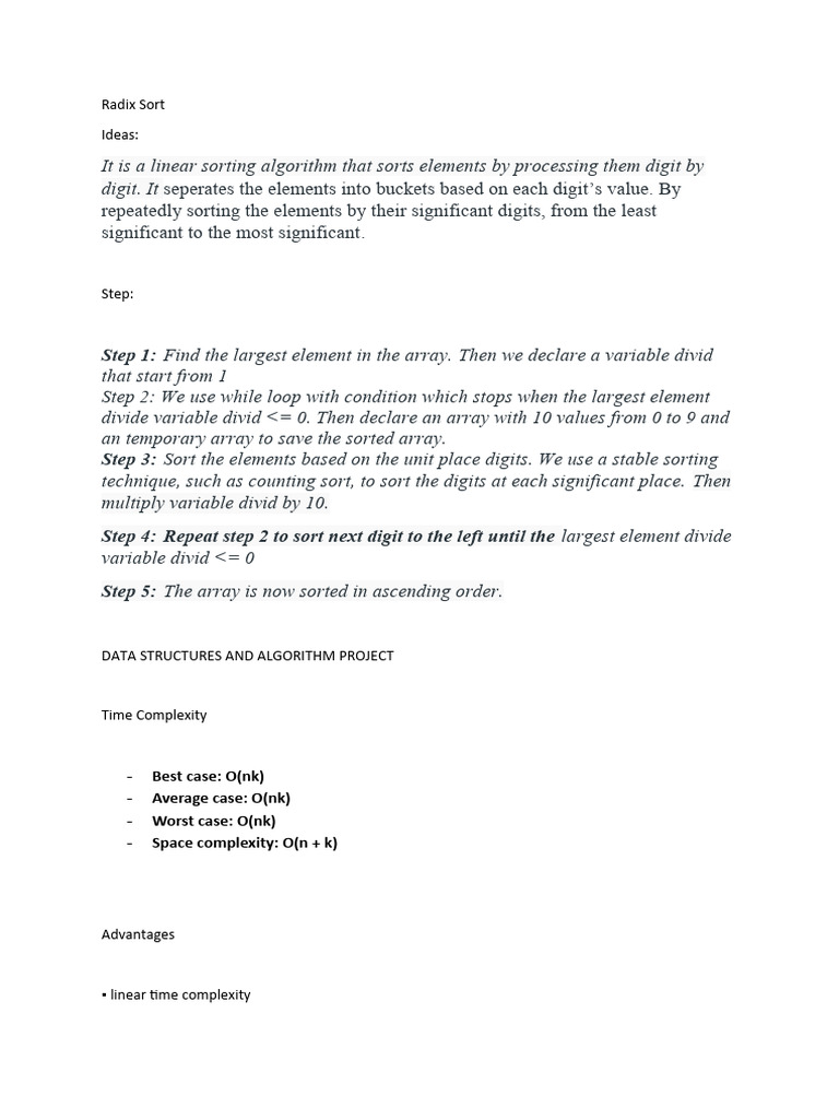Radix Shell Shaker Sort (AutoRecovered) | PDF | Computing | Algorithms ...