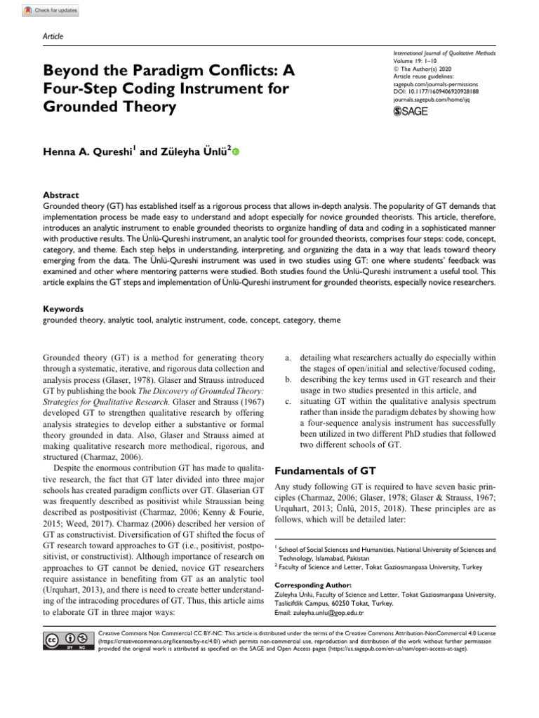 Four-Step Grounded Theory Coding Tool | PDF | Qualitative Research ...