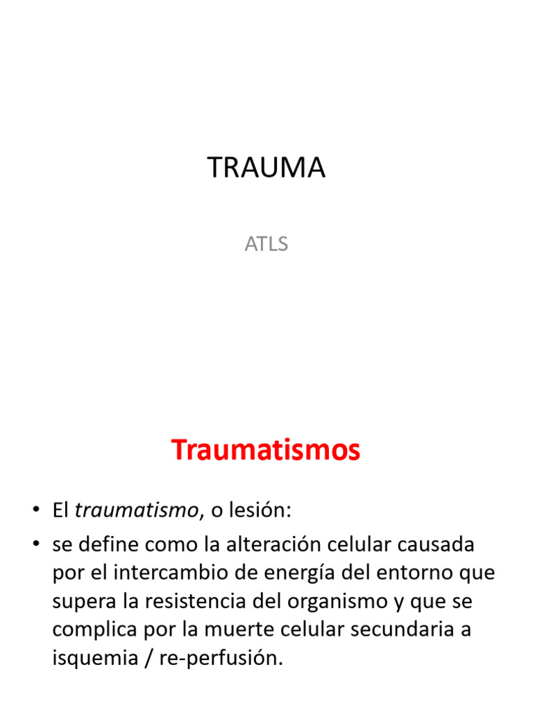 1B. Trauma Atls 2 | PDF | Emergencias Médicas | Medicina CLINICA