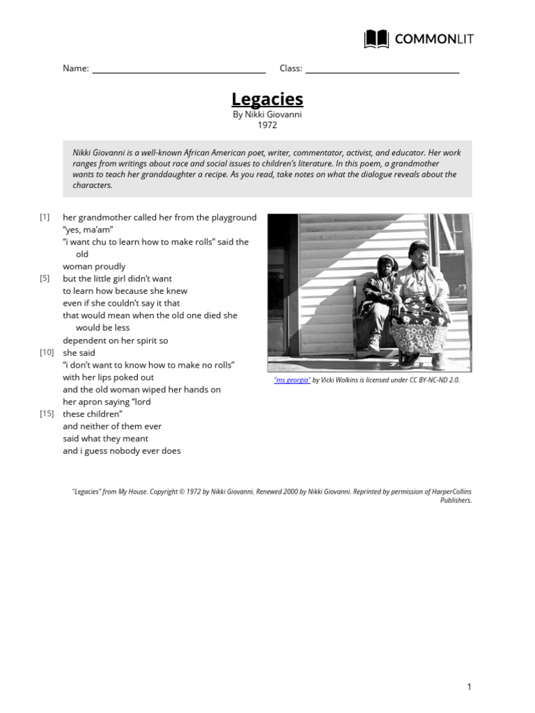 Commonlit Legacies Student | PDF