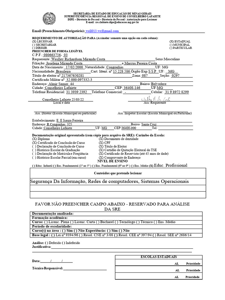 Requerimento Cat Pdf