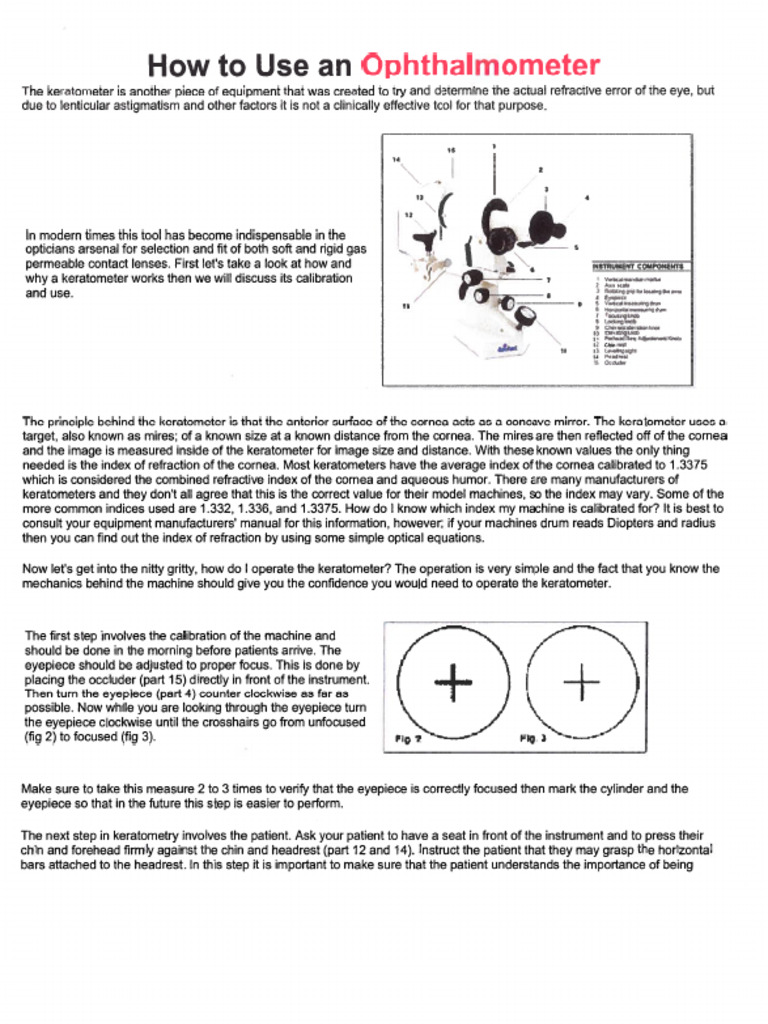 How to Use an Keratometer PDF
