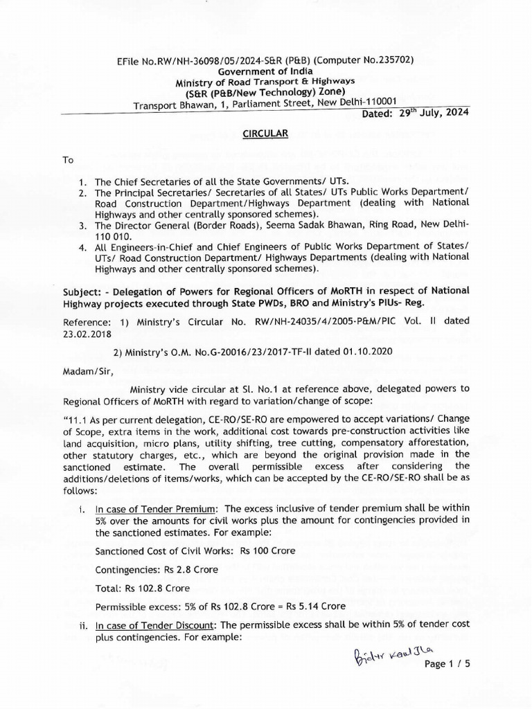 NH-DoP - Circulated 30072024 | PDF