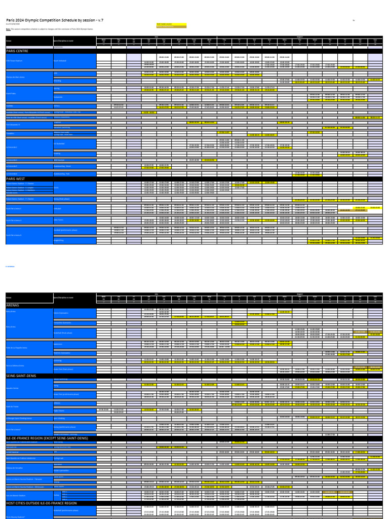Paris 2024 Olympic Schedule Overview | PDF | Cycle Sport | Summer ...