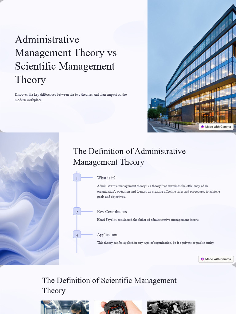Administrative management theory vs scientific management theory pdf