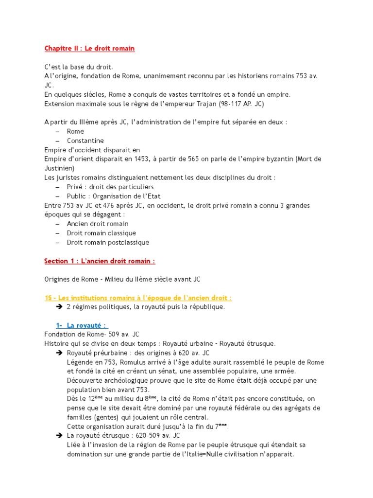 Histoire du droit romain et ses sources | PDF | Rome antique ...