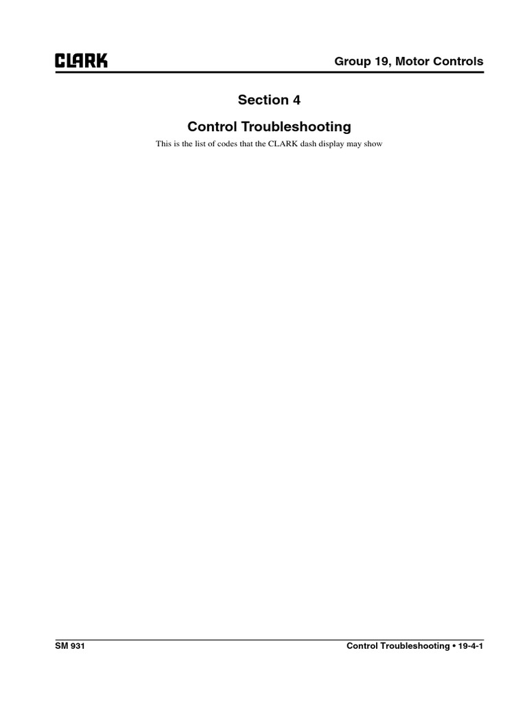 Clark Forklift Error Codes Guide | PDF | Relay | Capacitor