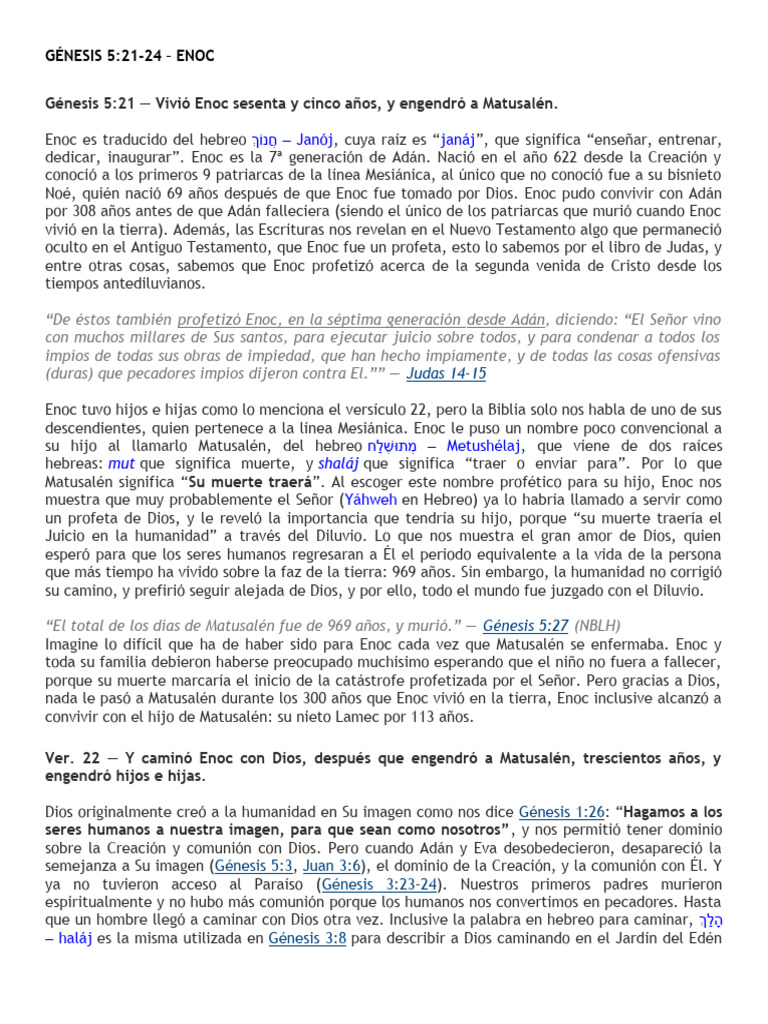 Génesis 5 Enoc | PDF | Noé | La resurrección de Jesús
