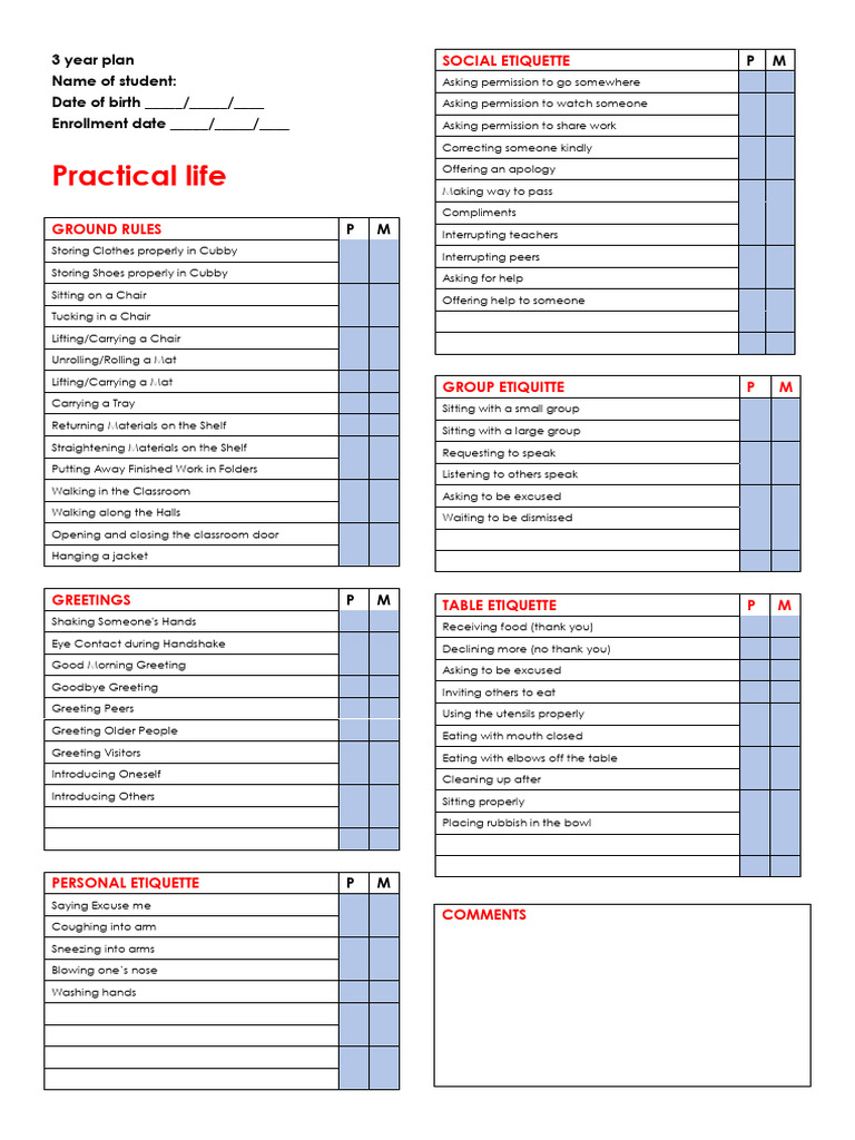 Practical Life: Social Etiquette | PDF | Triangle | Multiplication