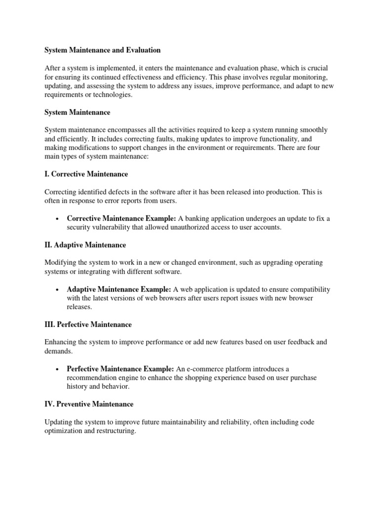 System Maintenance and Evaluation | PDF | Usability | System