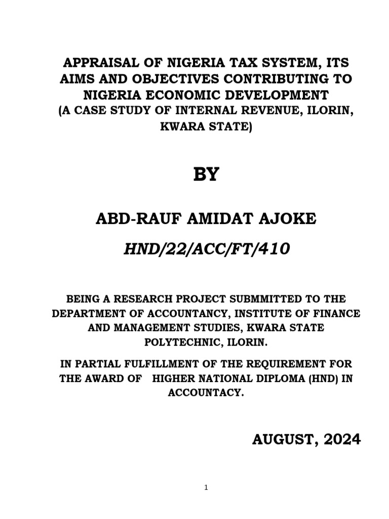 appraisal-of-nigeria-tax-system-its-aims-and-objectives-contributing