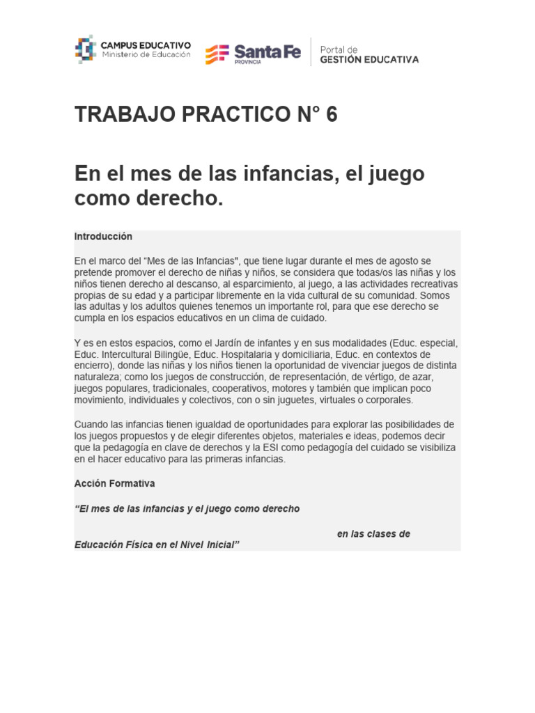 Juego como derecho en infancias iniciales | PDF | Educación de la ...