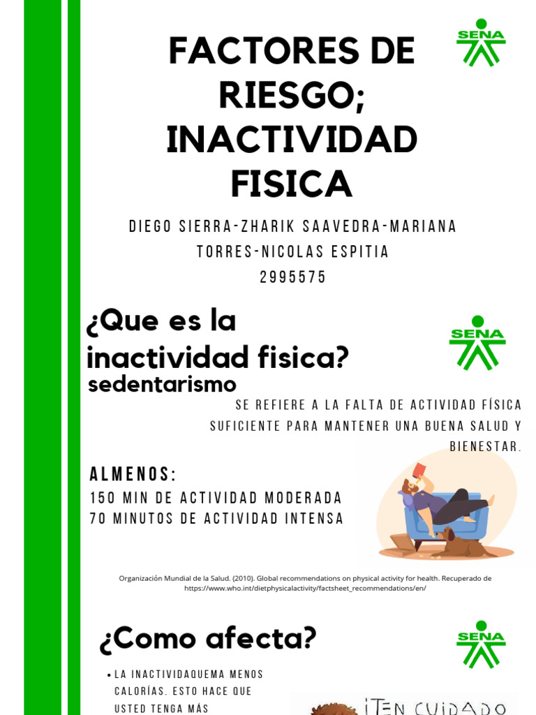 Factores de Riesgo Inactividad Fisica PDF | PDF | Estilo de vida ...