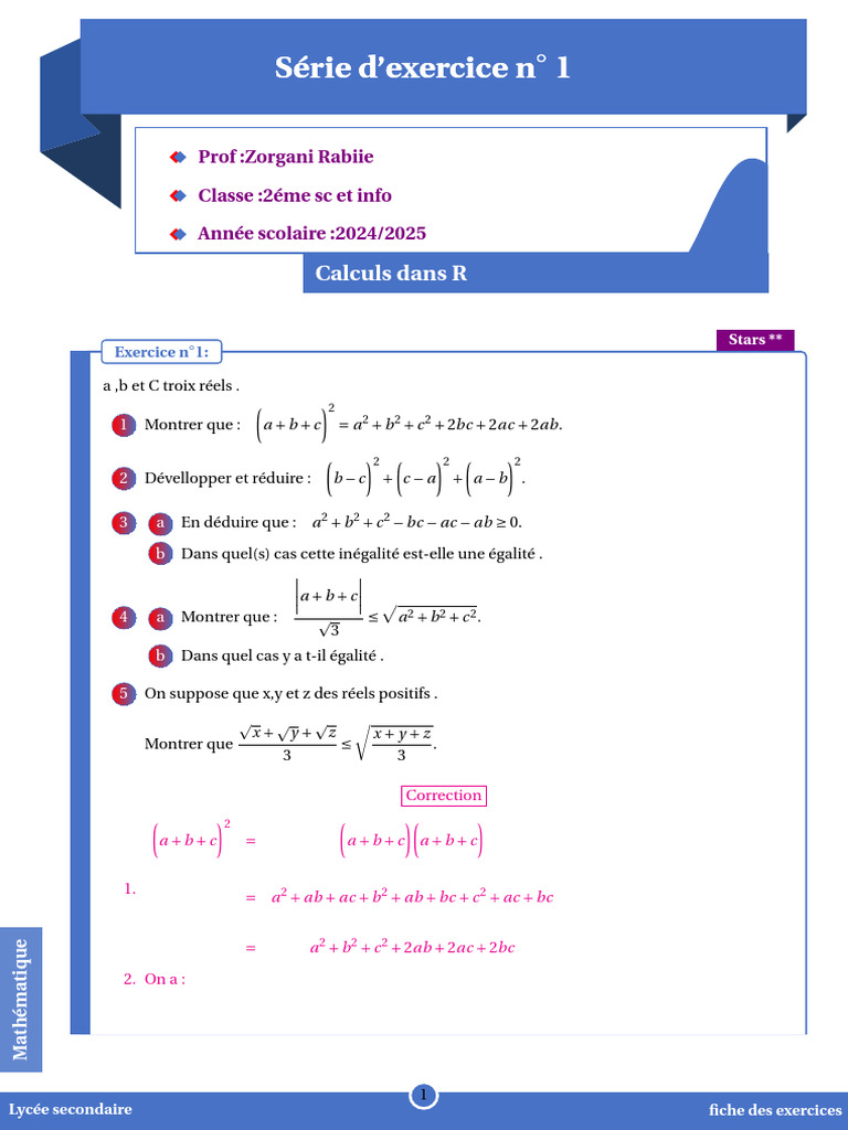 Exercices de calculs dans R | PDF | Mathématiques | Concepts mathématiques