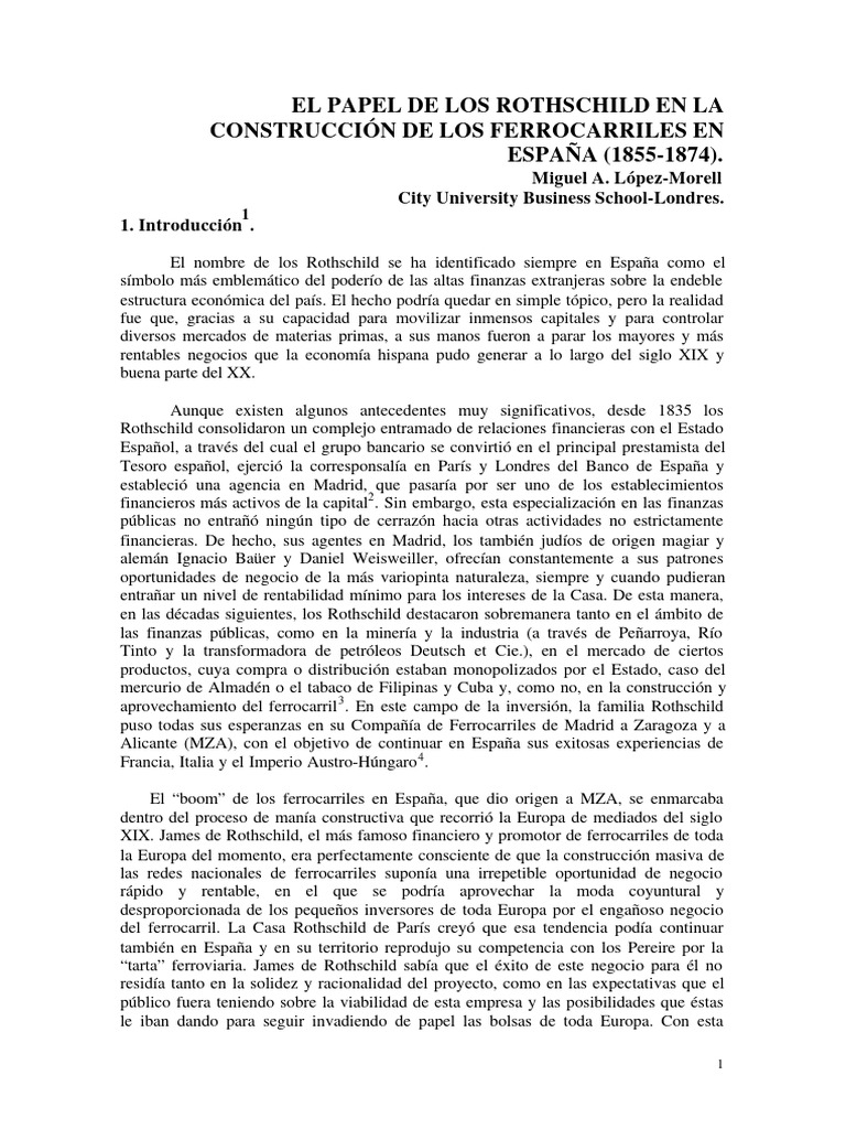 Los Rothschild y Los FFCC en España | PDF | España | Familia Rothschild