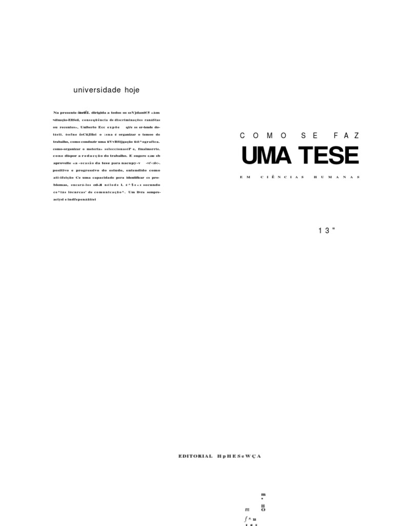 Umberto eco como se faz uma tese pdf science discurso