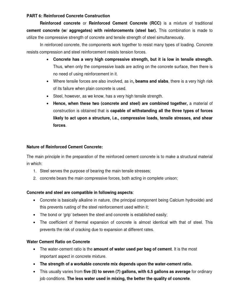 Reinforced Concrete Construction Basics | PDF | Concrete | Deep Foundation