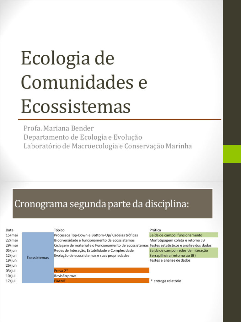 Ecologia de Ecossistemas e Comunidades | PDF | Ecossistema | Ecologia