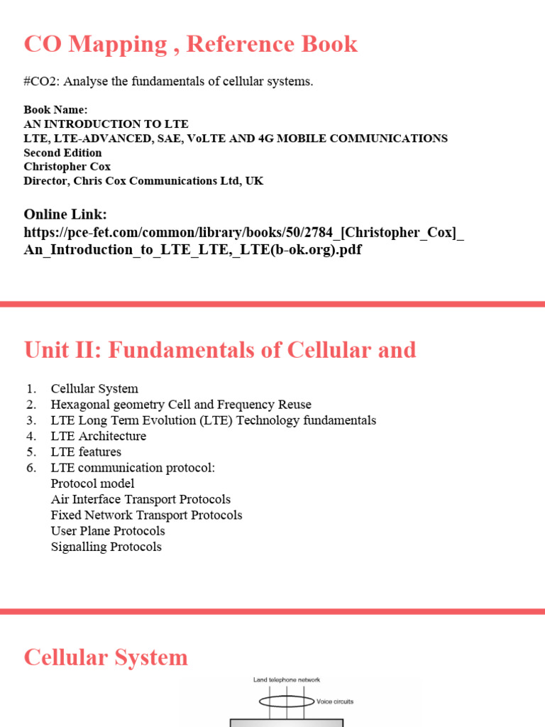 Unit II Cellular and LTE | PDF | Cellular Network | Computer Network
