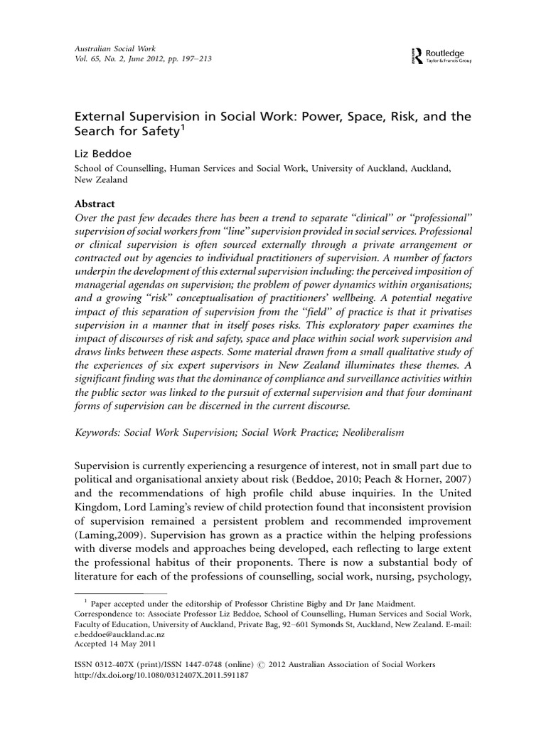 Understanding External Supervision in Social Work | PDF | Social Work ...