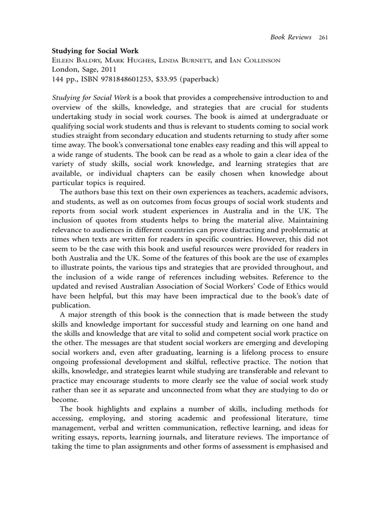 Attachment Report For Social Work Students Sample Pdf