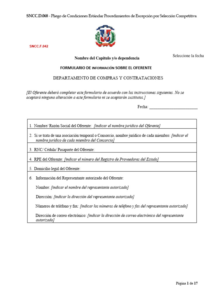 Formularios en formato word peex 2024 0006 5 pdf rep blica dominicana