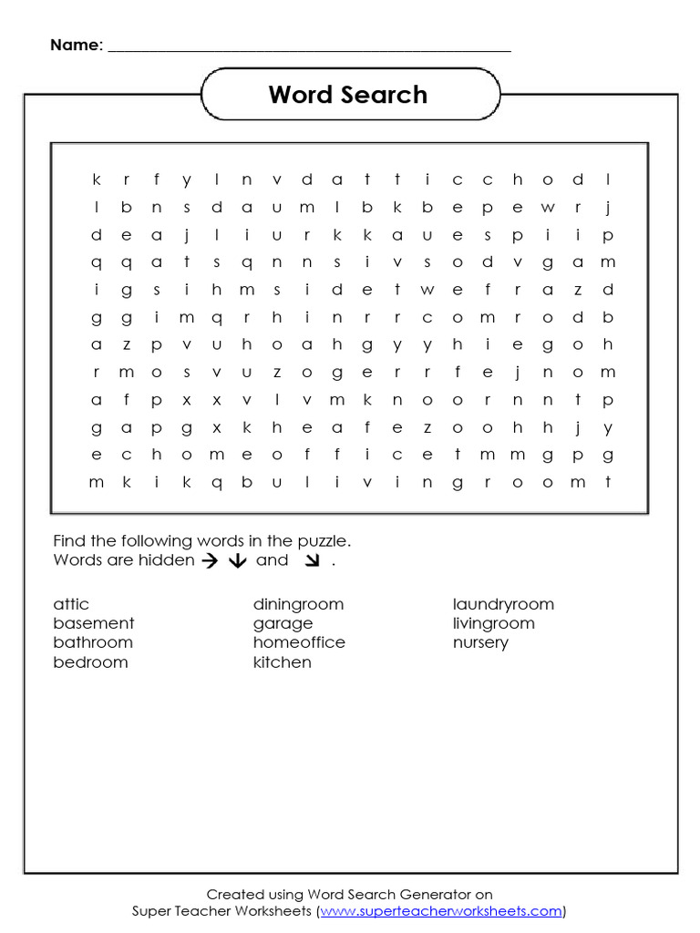 Super Teacher Worksheets Word Search | PDF | Word Search | Puzzles
