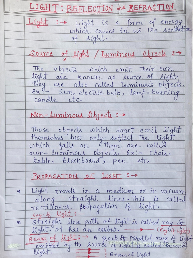 X, Light - Notes 1 | PDF