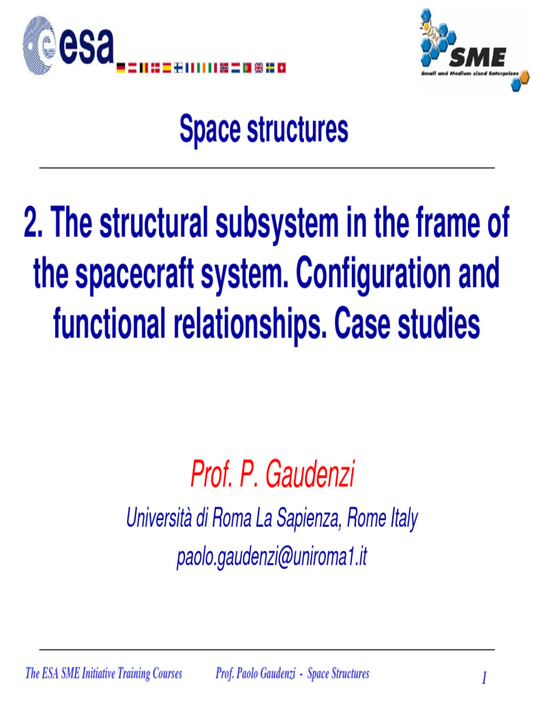 The structural subsystem in the frame of the spacecraft system
