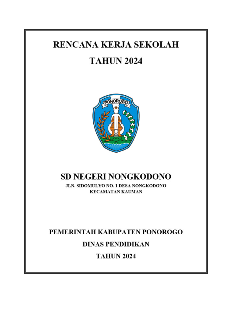 Cover Rencana Kerja Sekolah 2024 | PDF