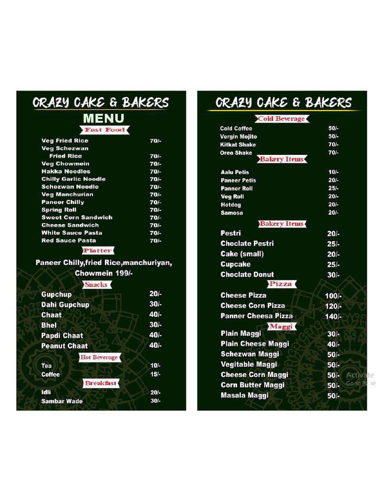 Menus | PDF
