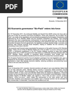 EU Economic Six Pack Enters Into Force