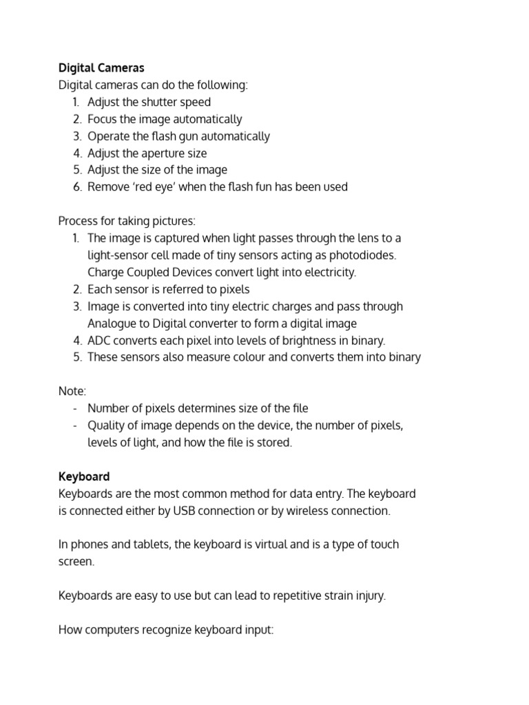 Computer Science Summary Pages 92-95 | PDF | Digital Camera | Computer ...