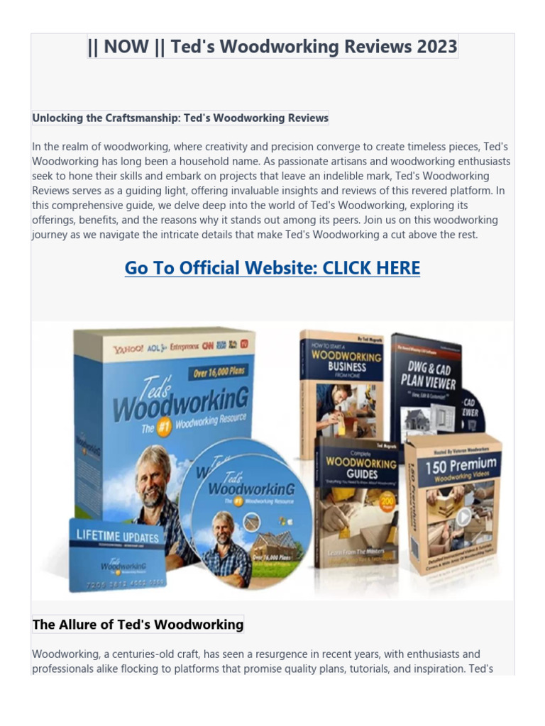 Ted's Woodworking Reviews 2023 Guide | PDF | Woodworking