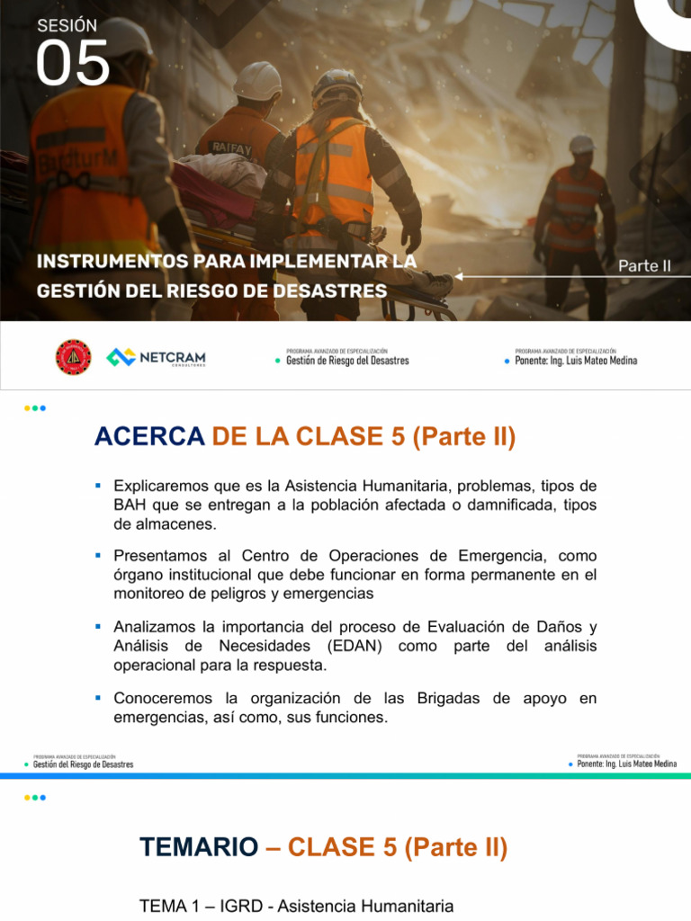 Gestión Del Riesgo de Desastres - Sesión 05 | PDF