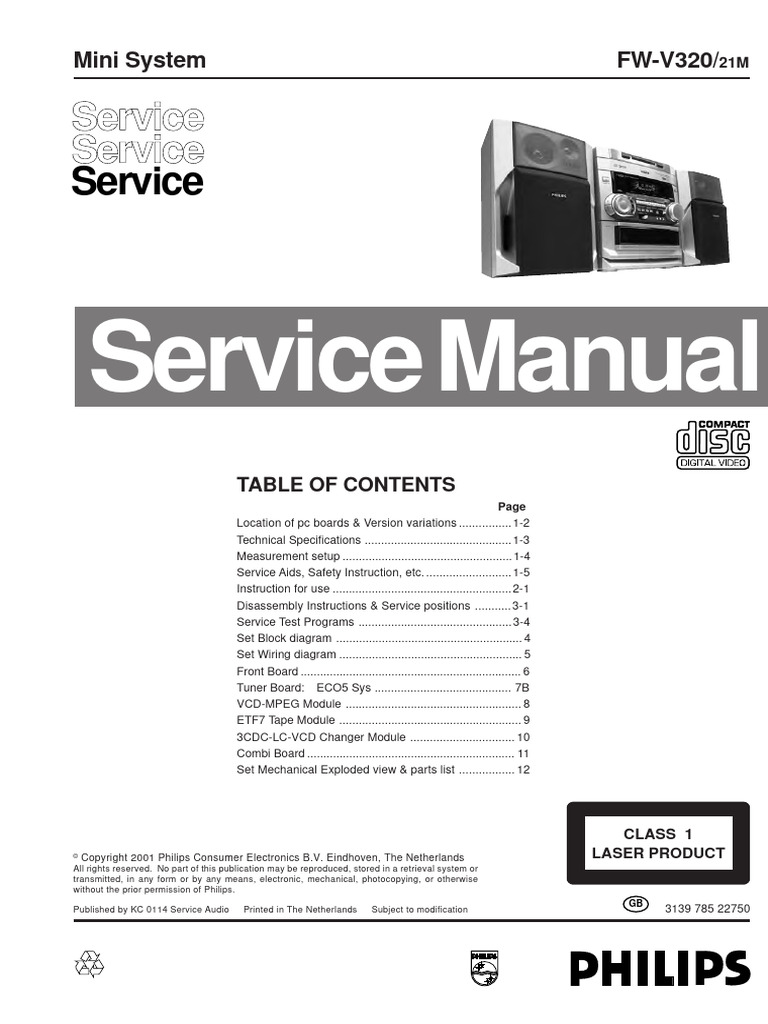 Philips FW-V320 Service Manual | PDF | Signal To Noise Ratio ...